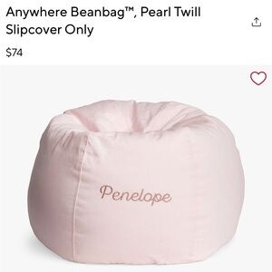 PBK Pink Bean Bag Chair slipcover original price 75